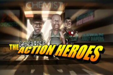 ‘The Geriatric Action Heroes’ with Harrison Ford, Bruce Willis, Sylvester Stallone Cartoon
